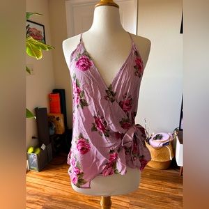 Floral Wrap Shirt - Size S